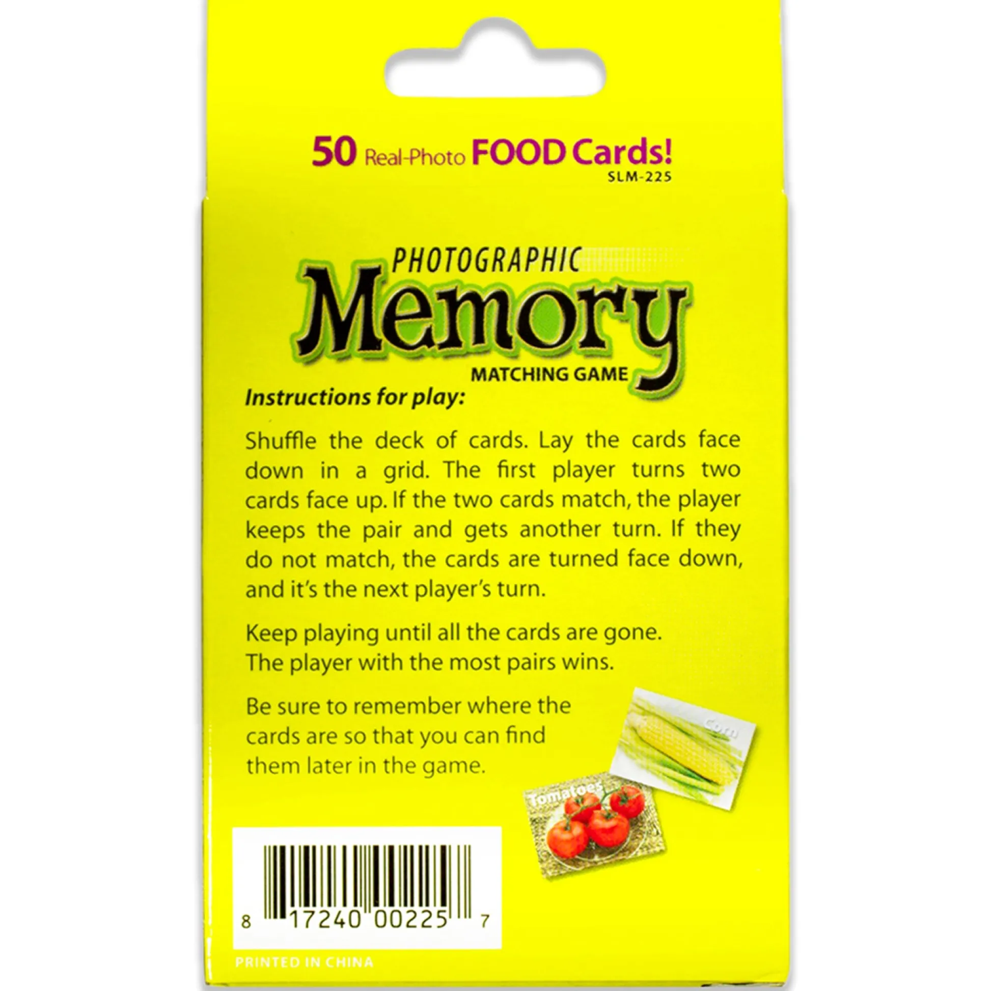 Educators Resource Stages Learning Materials Memory Match Game - Food Trio* Card Games