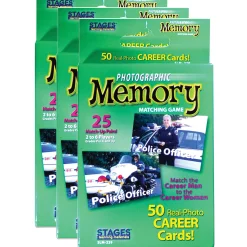 Educators Resource Stages Learning Memory Match - Careers Photographic Game - Triple Pack* Card Games