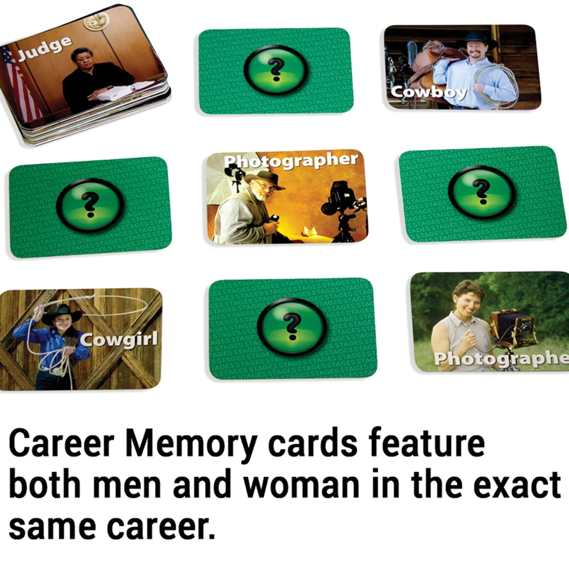 Educators Resource Stages Learning Memory Match - Careers Photographic Game - Triple Pack* Card Games