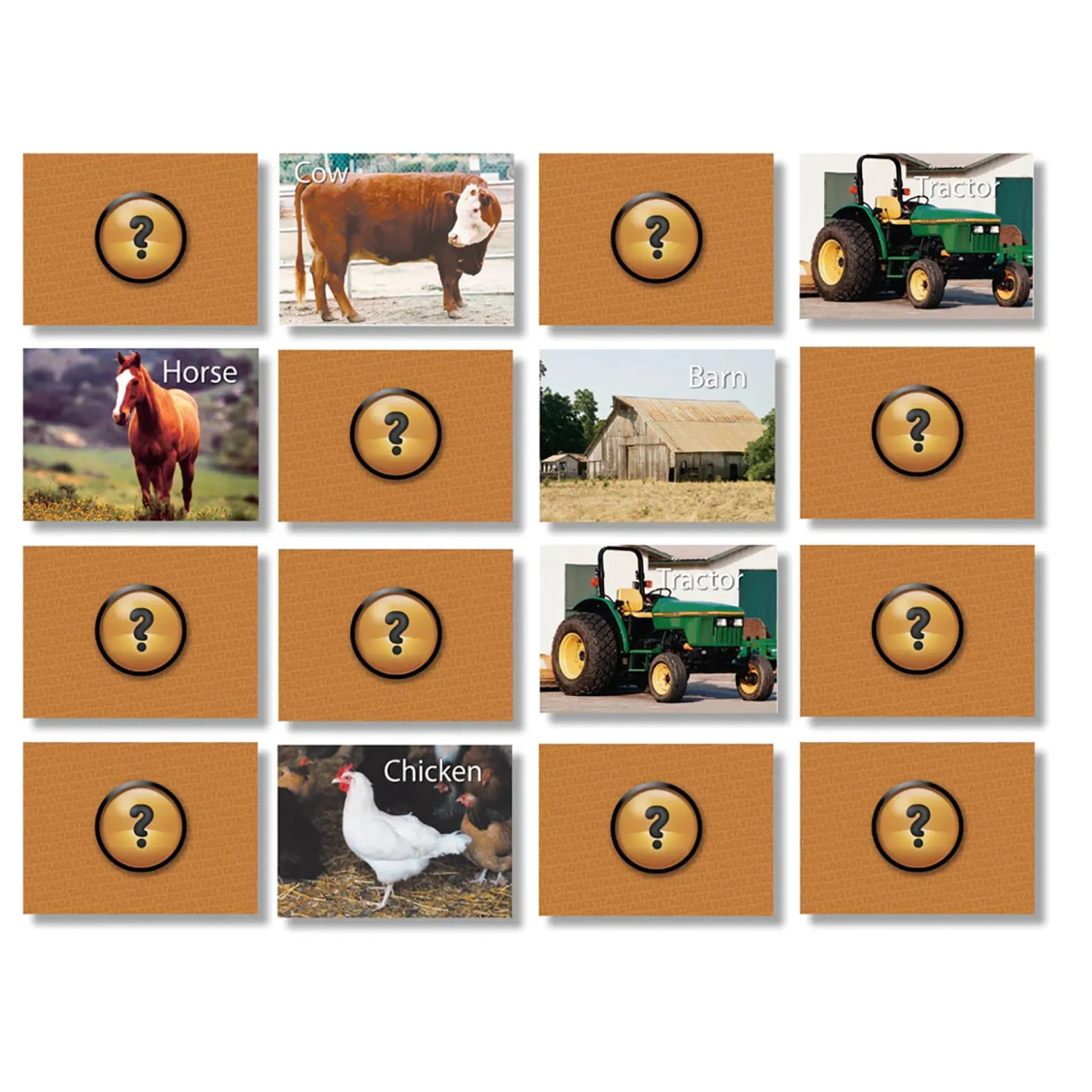 Educators Resource Stages Learning On the Farm Photographic Memory Matching Game - 3-Pack* Card Games