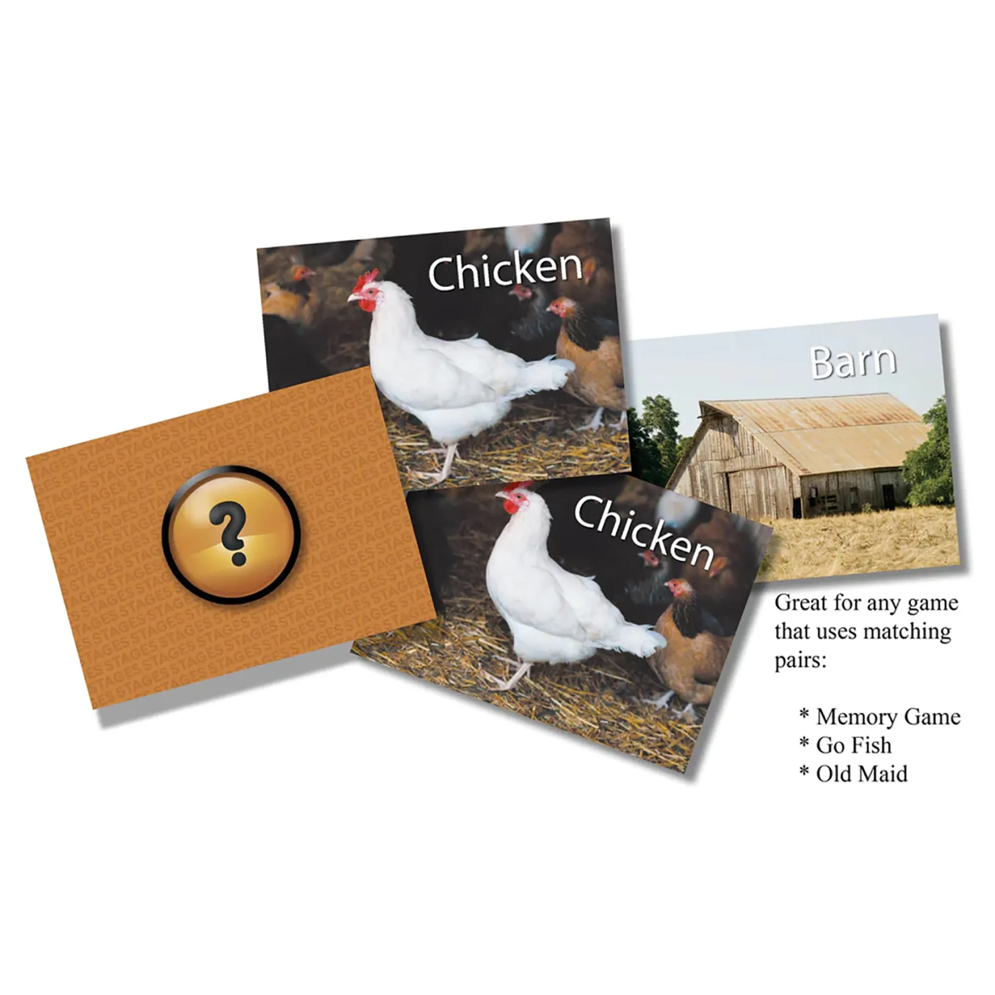 Educators Resource Stages Learning On the Farm Photographic Memory Matching Game - 3-Pack* Card Games