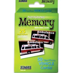 Educators Resource Stages Learning Photographic Memory Match Game - Vehicles Edition - 3 Pack* Card Games