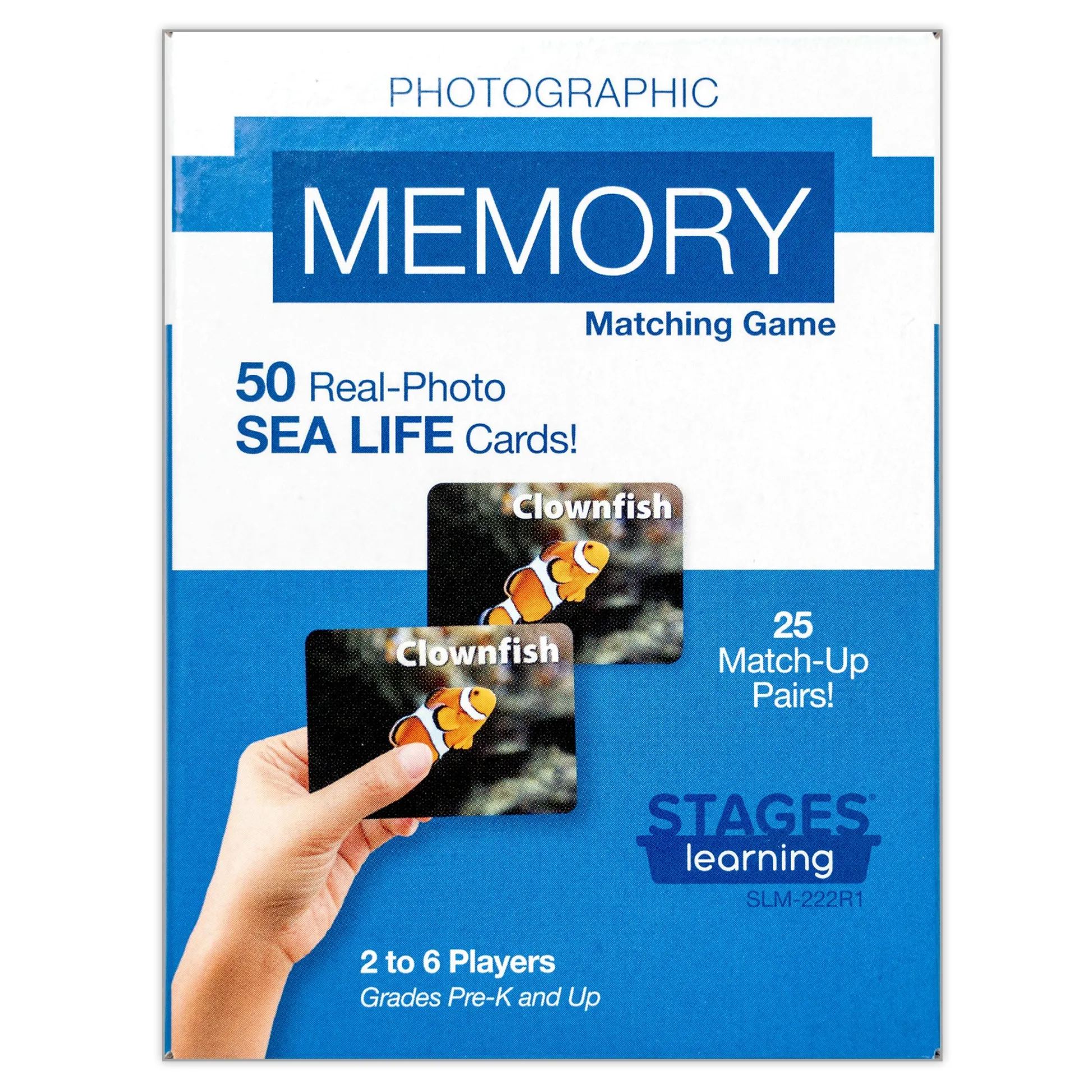 Educators Resource Stages Learning Sea Life Memory Matching Game - Photographic Card Set, Pack of 3* Card Games