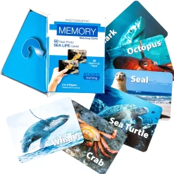 Educators Resource Stages Learning Sea Life Memory Matching Game - Photographic Card Set, Pack of 3* Card Games