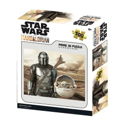 AreYouGame Star Wars The Mandalorian & Grogu 3D Lenticular Puzzle - 500 pc* Puzzles|Star Wars