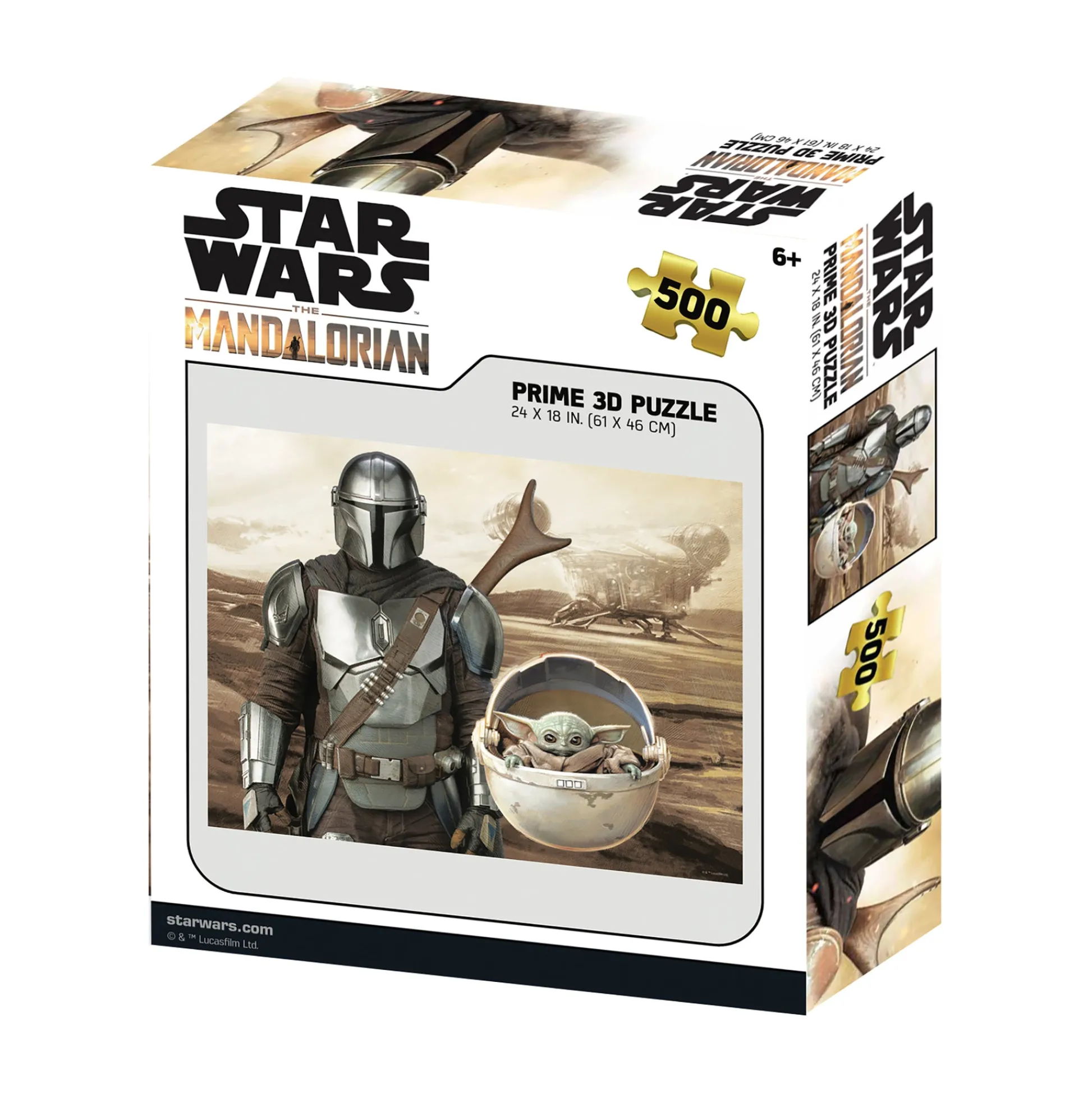 AreYouGame Star Wars The Mandalorian & Grogu 3D Lenticular Puzzle - 500 pc* Puzzles|Star Wars