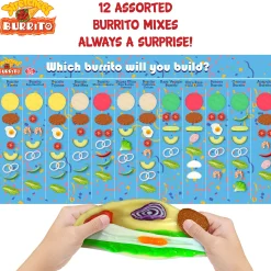 Flat River Group Stretcheez Burrito - Surprise Toppings Stretchy Toy Food Set, Roleplay Age 3+* Kitchens & Play Food|Dress Up