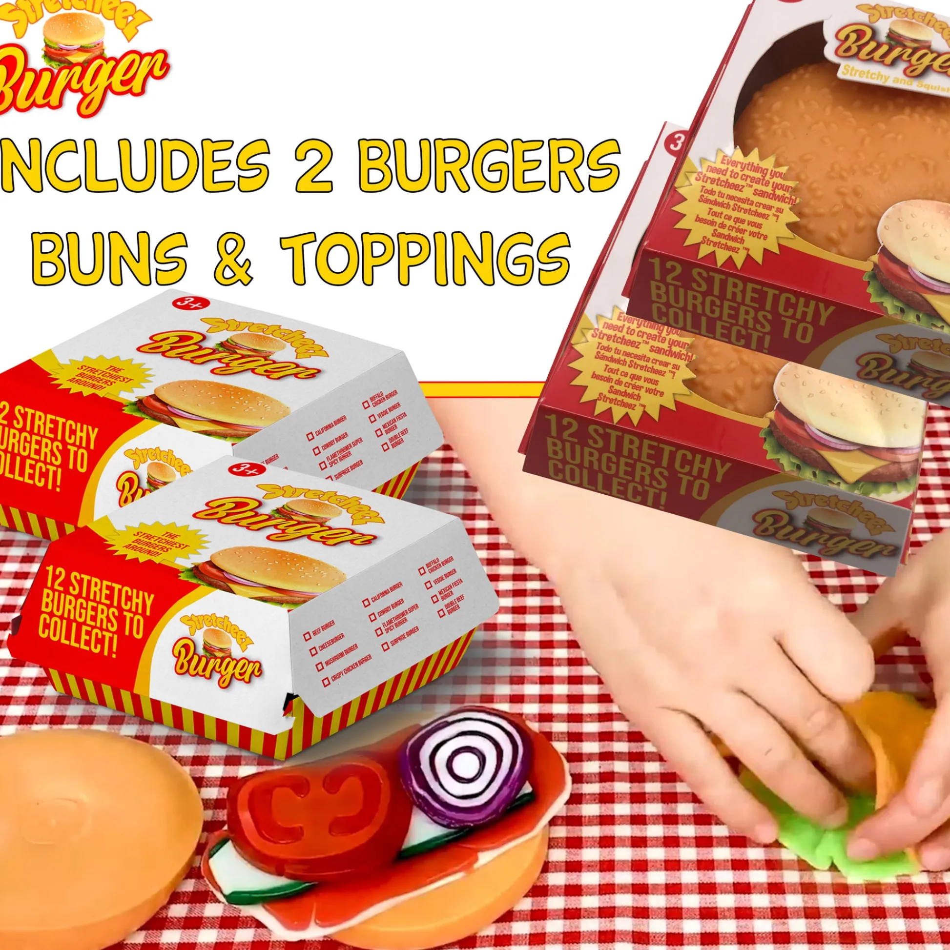 Flat River Group Stretcheez Hamburger 2pk - Stretchy Surprise Toy Food* Kitchens & Play Food|Dress Up