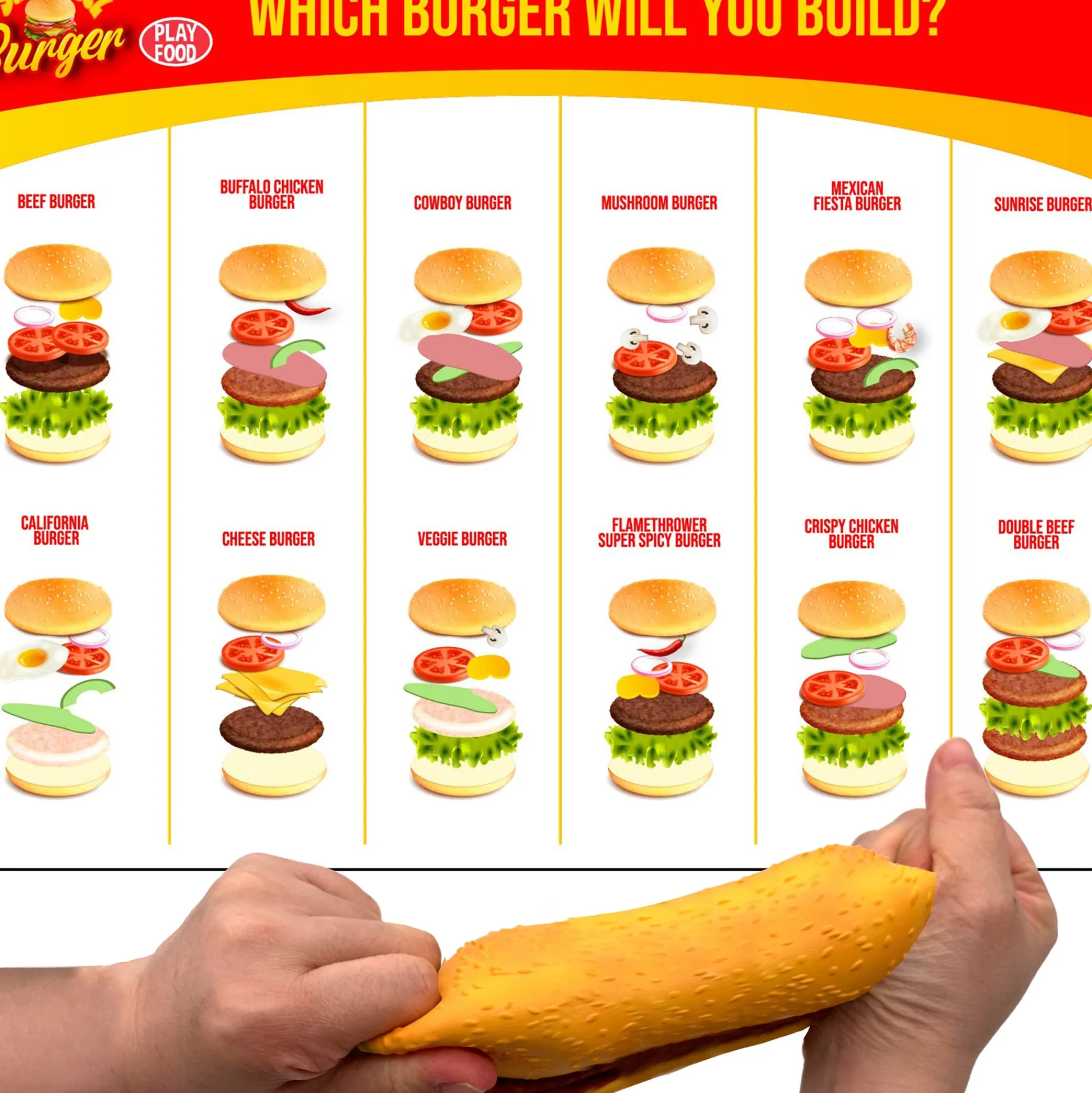 Flat River Group Stretcheez Hamburger 2pk - Stretchy Surprise Toy Food* Kitchens & Play Food|Dress Up