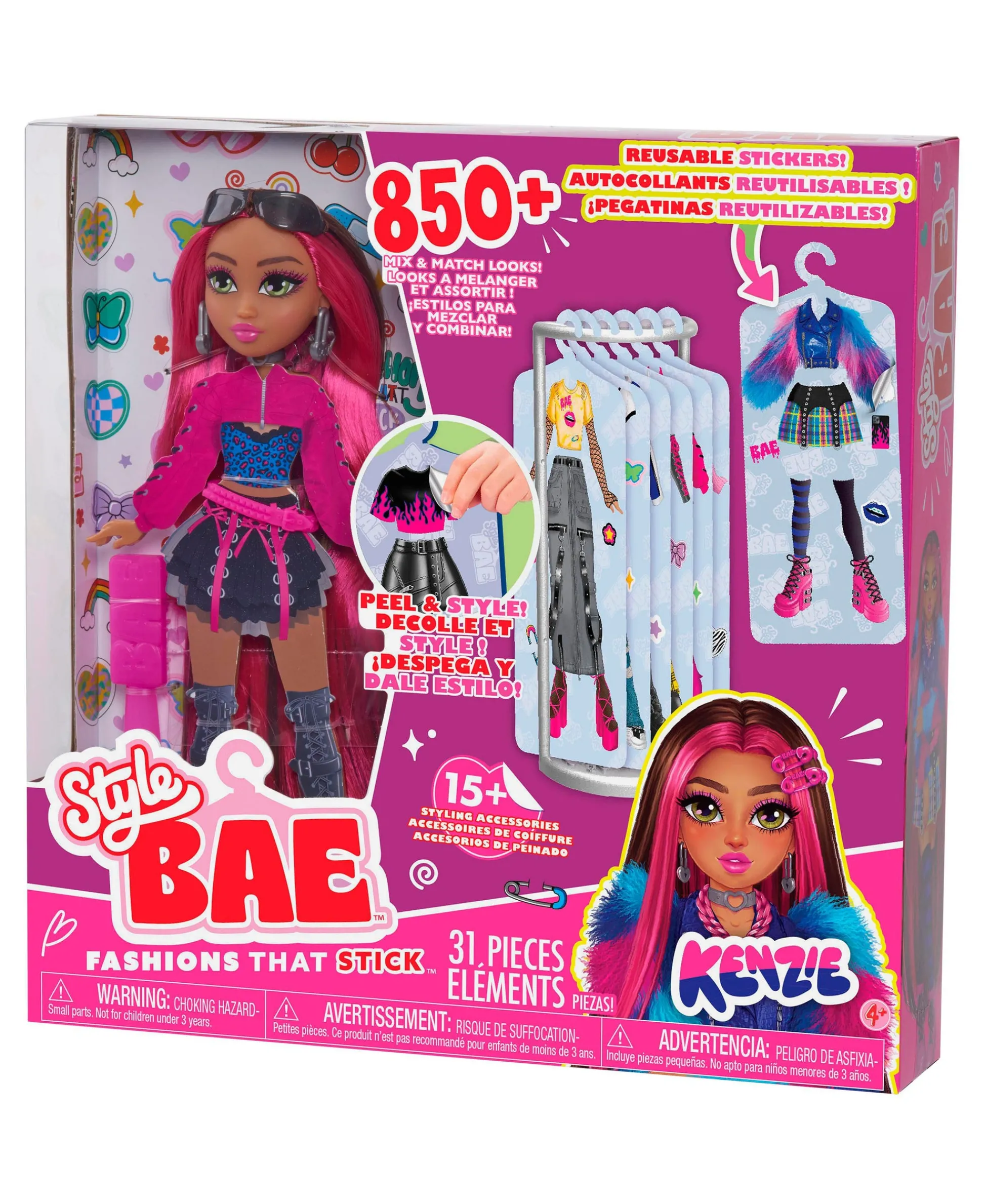 Macy's - Supplier Style Bae Kenzie 10-inch Fashion Doll with Reusable Sticker Outfits and Accessories* Fashion Dolls|Stuffed Animals & Plush Toys