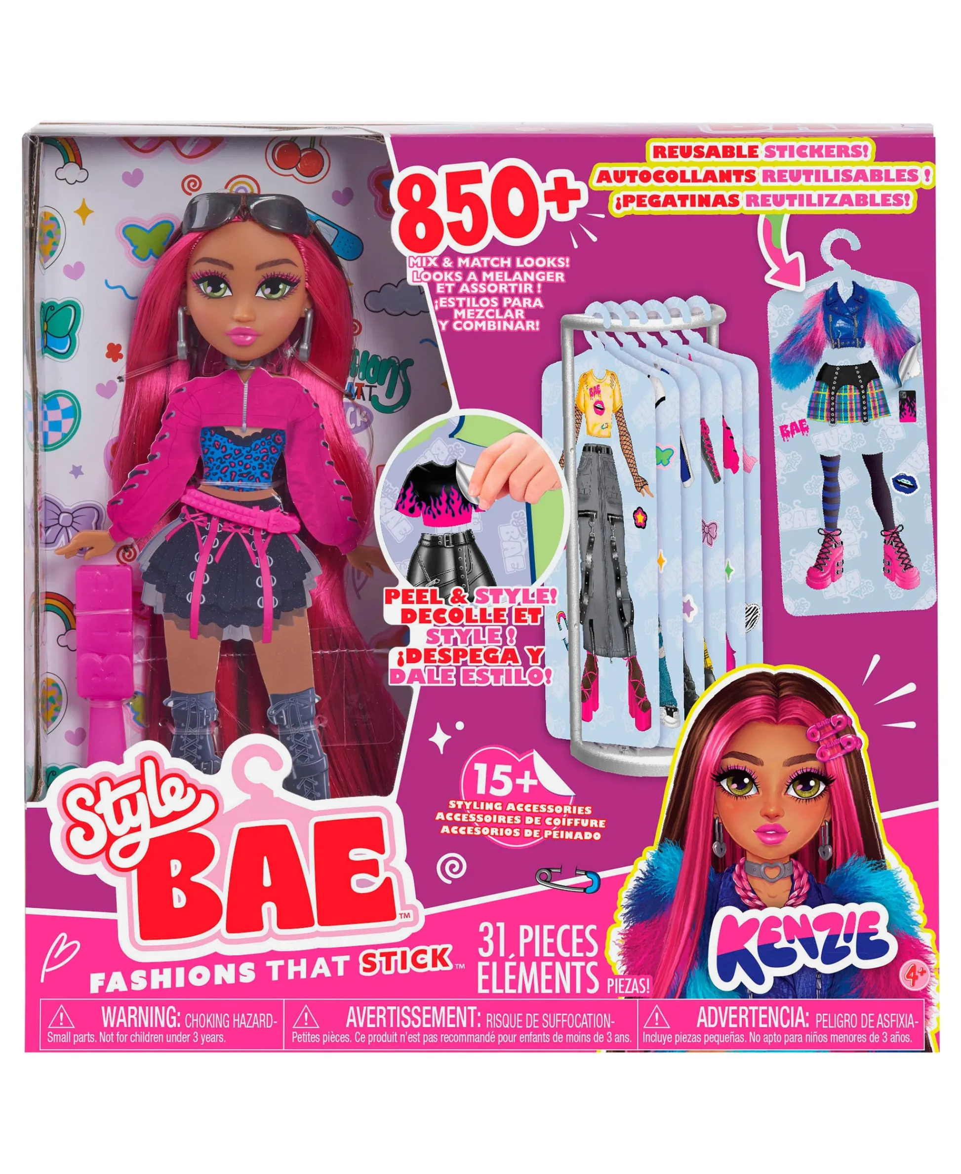 Macy's - Supplier Style Bae Kenzie 10-inch Fashion Doll with Reusable Sticker Outfits and Accessories* Fashion Dolls|Stuffed Animals & Plush Toys