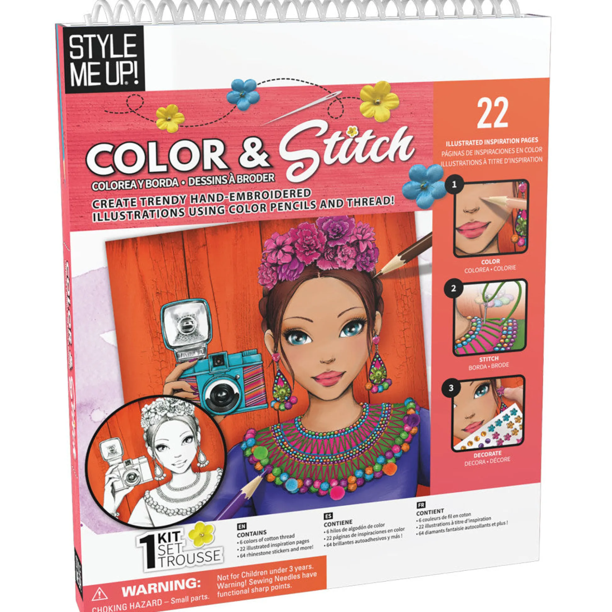 Flat River Group Style Me Up Color & Stitch Creative Art Kit for Kids* Crafts & Activities