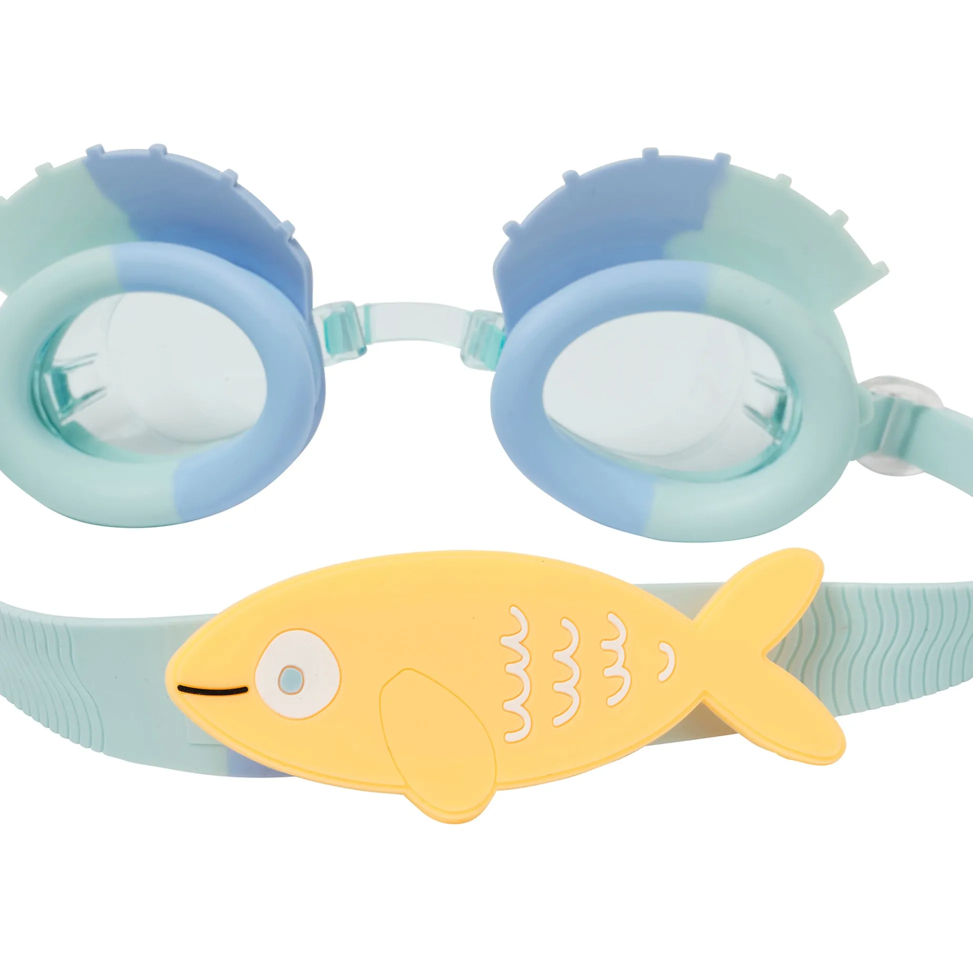 Flat River Group Sunnylife Aqua Blue Finn the Fish Kids Swim Goggles - One Size* Swimming Pools & Water Toys