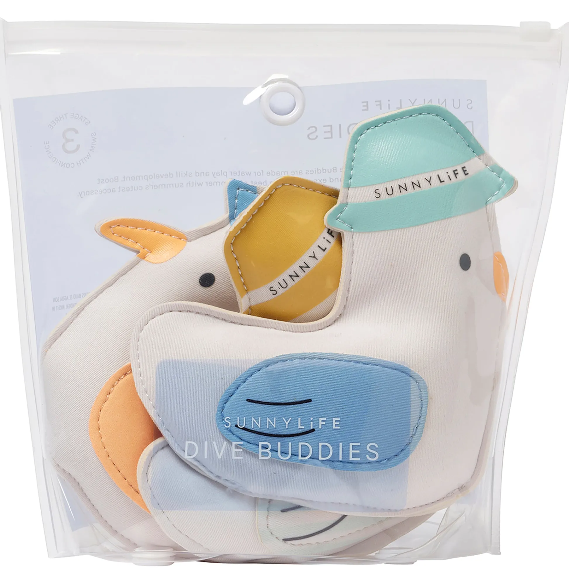 Flat River Group Sunnylife Dive Buddies - Sid The Seagull 3pk, Pool Toys with Colorful Hats* Swimming Pools & Water Toys