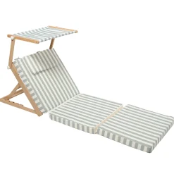Flat River Group Sunnylife La Palma Pool House Daybed - Sage Stripe with Sun Shade* Swimming Pools & Water Toys