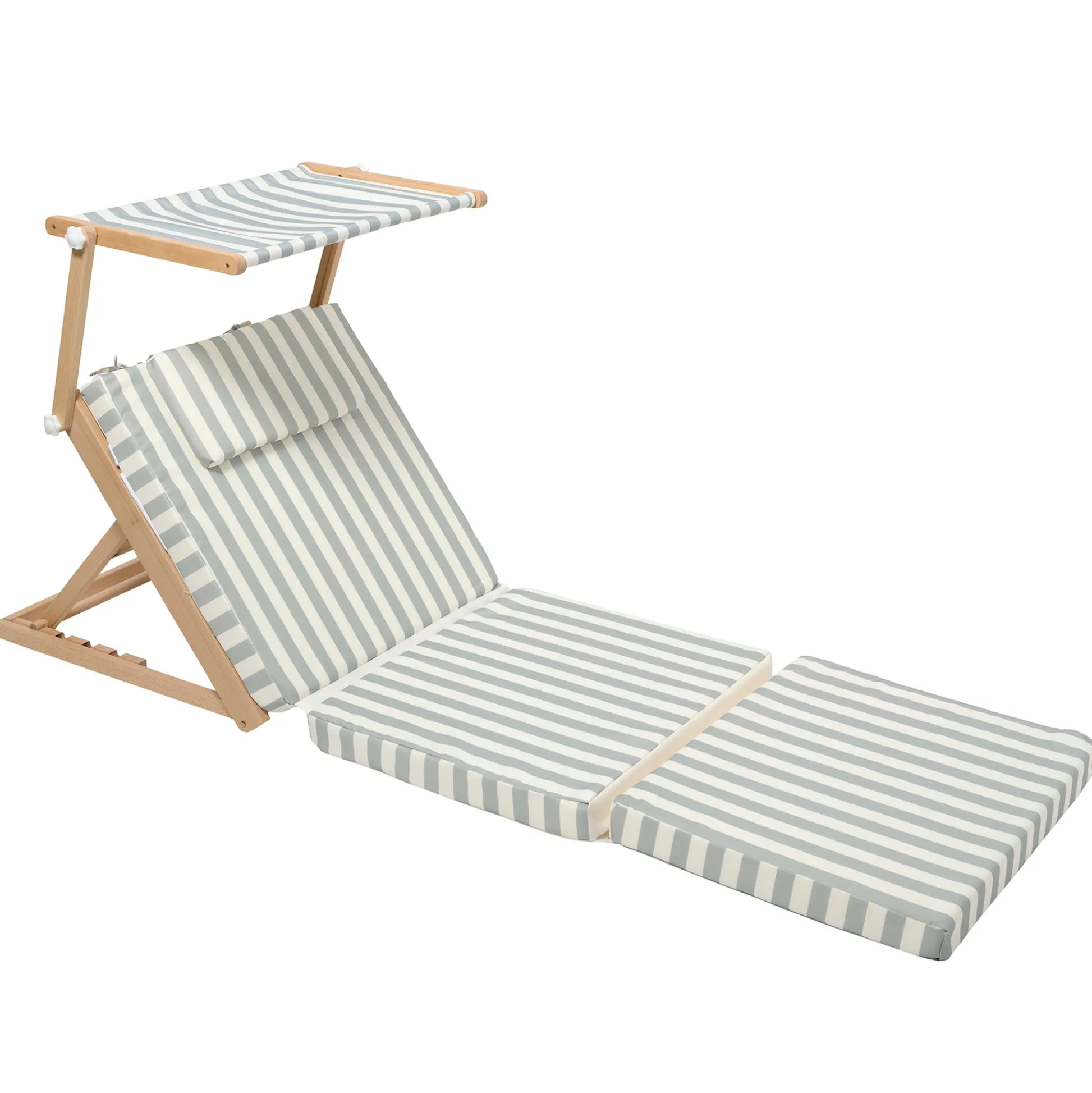 Flat River Group Sunnylife La Palma Pool House Daybed - Sage Stripe with Sun Shade* Swimming Pools & Water Toys