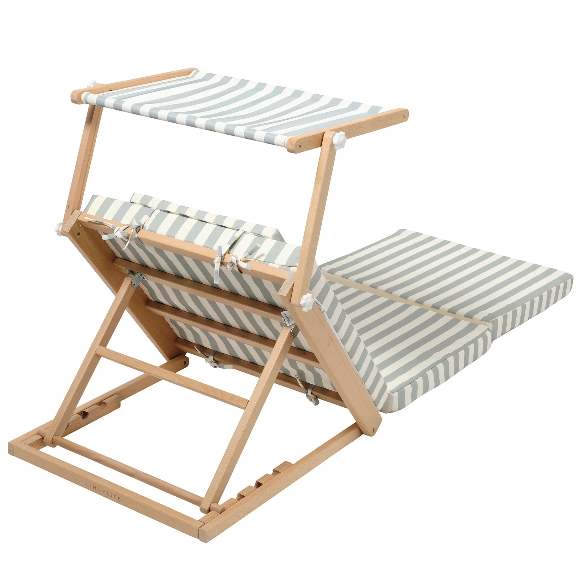 Flat River Group Sunnylife La Palma Pool House Daybed - Sage Stripe with Sun Shade* Swimming Pools & Water Toys