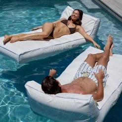 Flat River Group Sunnylife Luxe Lie-On Lounger Casa Blanca - Inflatable Relaxation Float with Head Rest* Swimming Pools & Water Toys