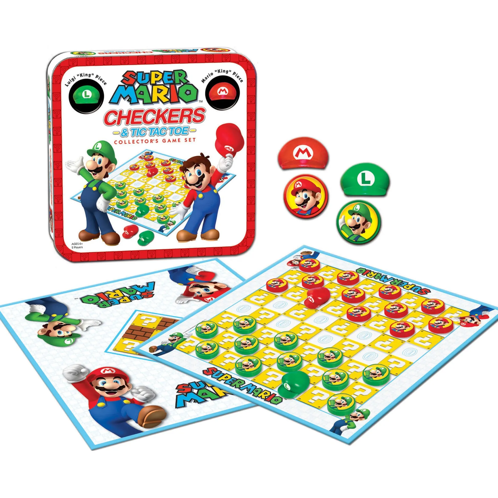 Educators Resource Super Mario Checkers & Tic Tac Toe Collector's Game Set by USAopoly* Role-Playing Games|Board Games