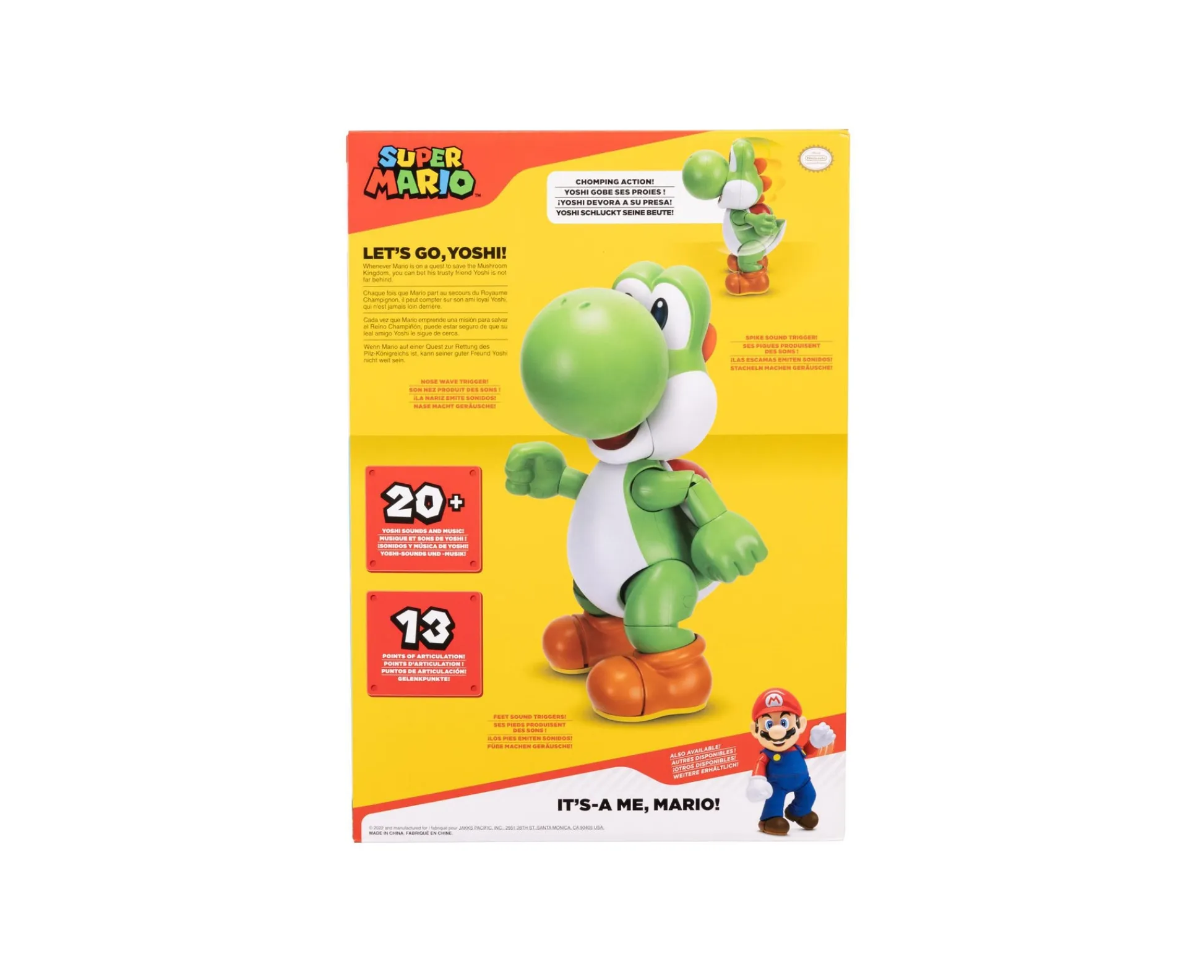 Macy's - Supplier Super Mario Let's Go, Yoshi Interactive Figure* Action Figures