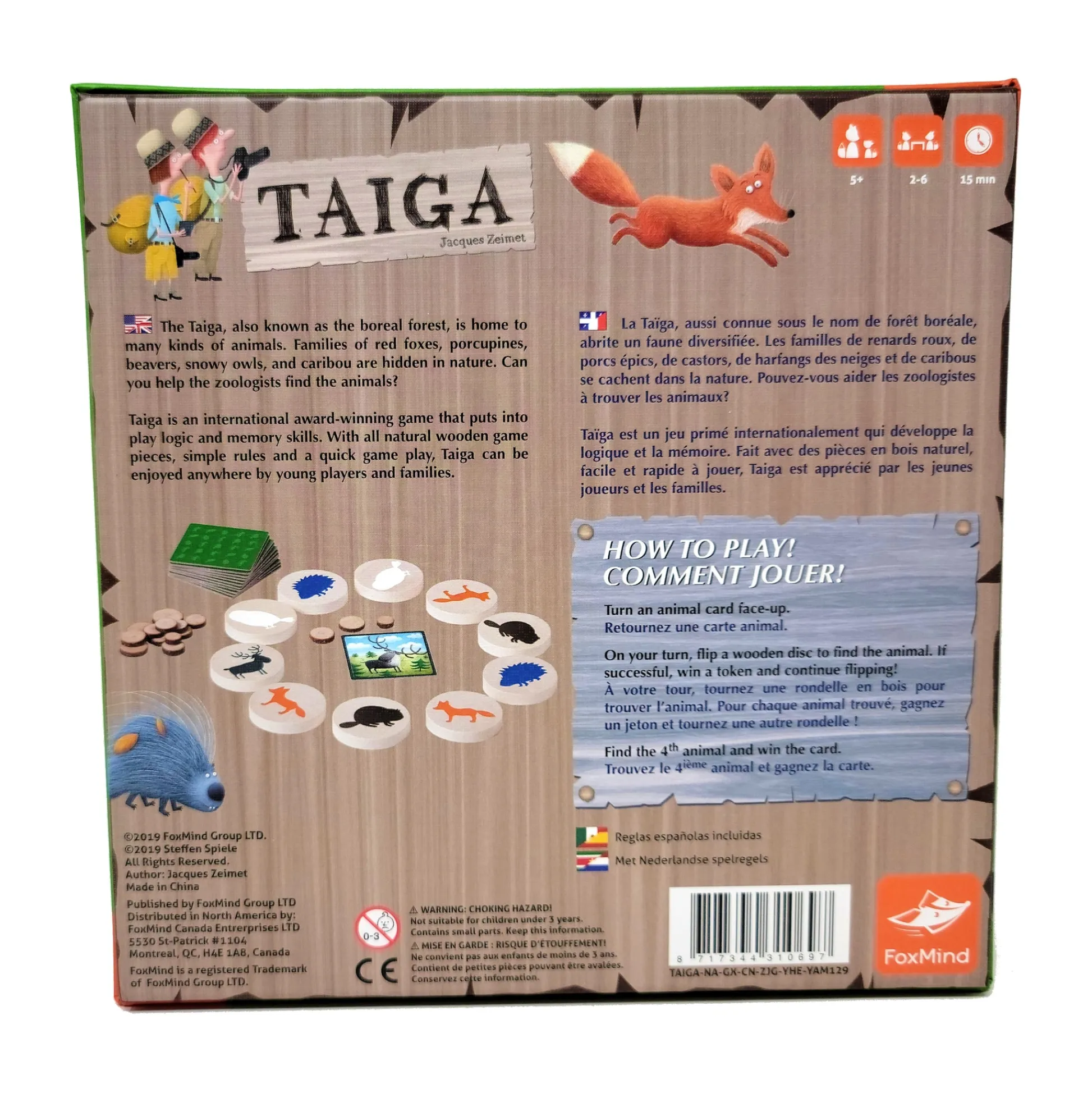 AreYouGame Taiga Wilderness Memory Game - Discover Hidden Animals* Family & Entertainments Games