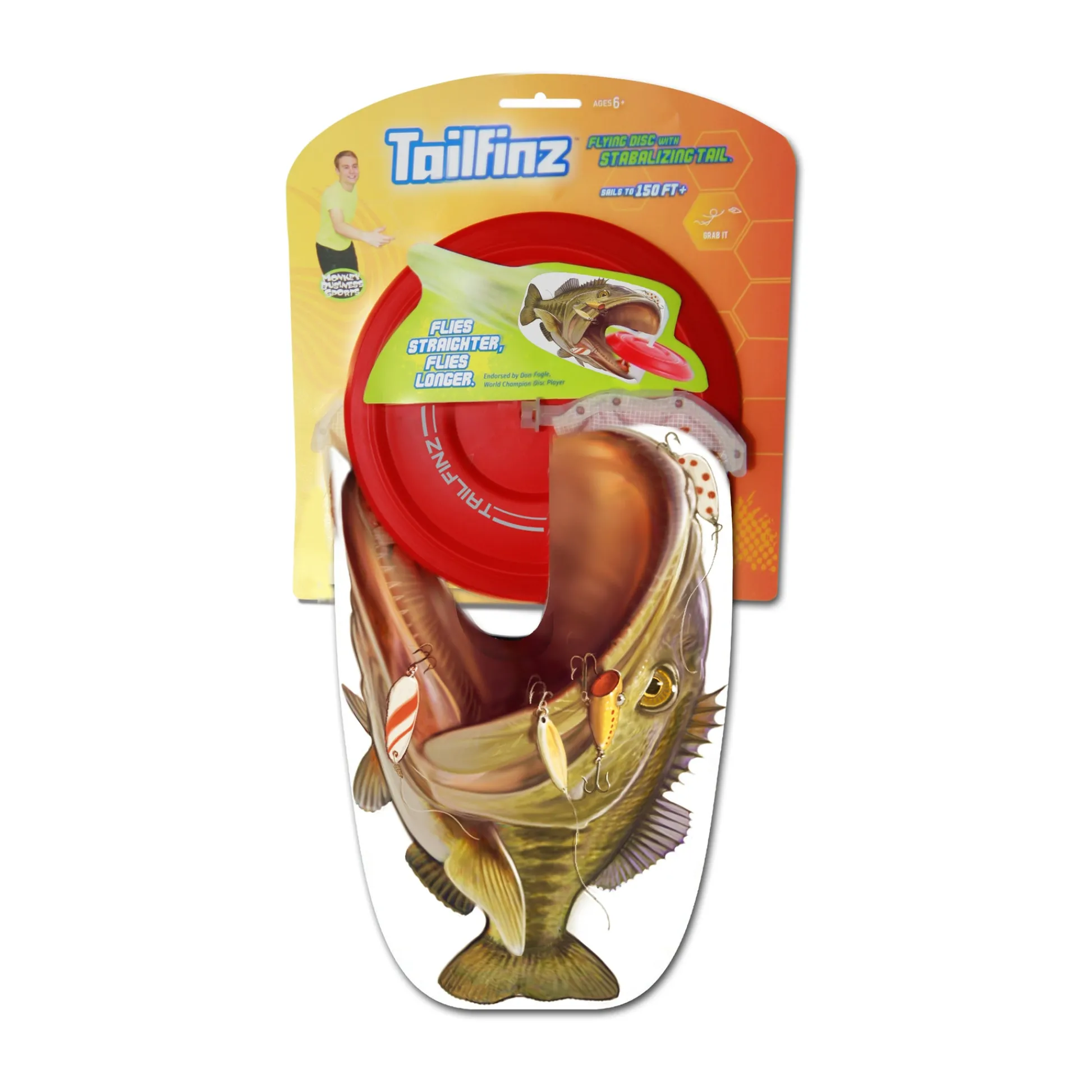 AreYouGame Tailfinz Colorful Flying Disc with Stabilizing Tail* Toy Sports