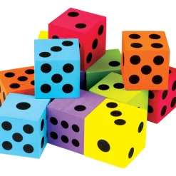 Educators Resource Teacher Created Resources Vibrant Foam Dice - Educational Math Game Set - Multi-Colored 24 Pack* Dice, Roll & Write Games
