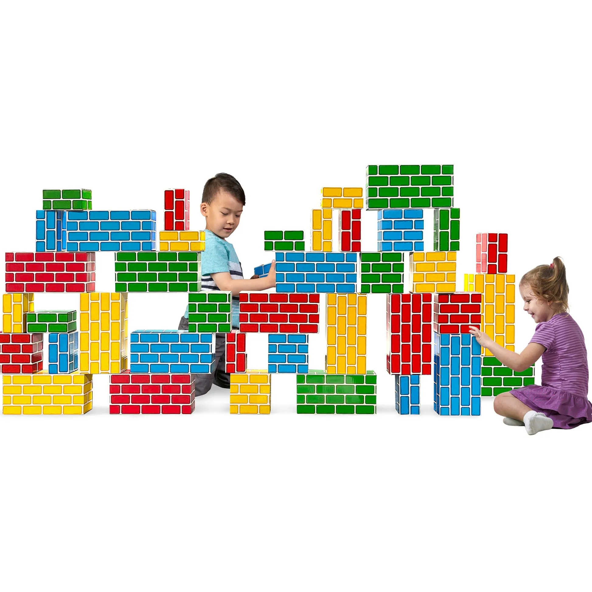 Educators Resource Teacher Created Resources Vibrant Easy-Stack Cardboard Blocks - 40 Piece Set* Wood & Jumbo Blocks