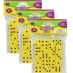 Educators Resource Teacher Created Resources Foam Dice - Yellow - 0.75" - 60 Pack* Dice, Roll & Write Games