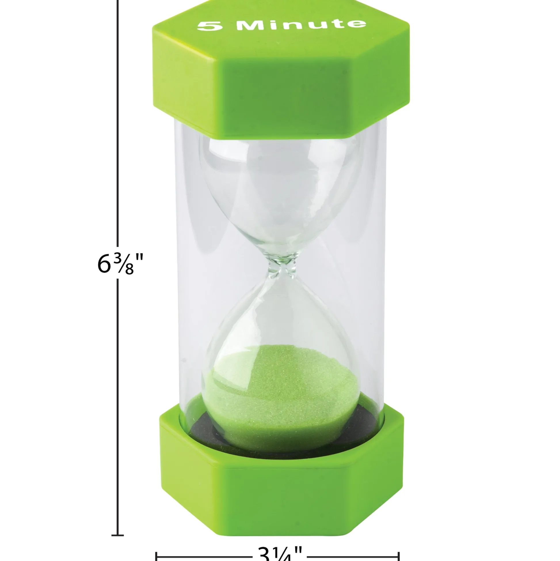 Educators Resource Teacher Created Resources 5-Minute Sand Timer - Large, Lime Green Sand, Pack of 2* Math Toys|Math, Counting & Time