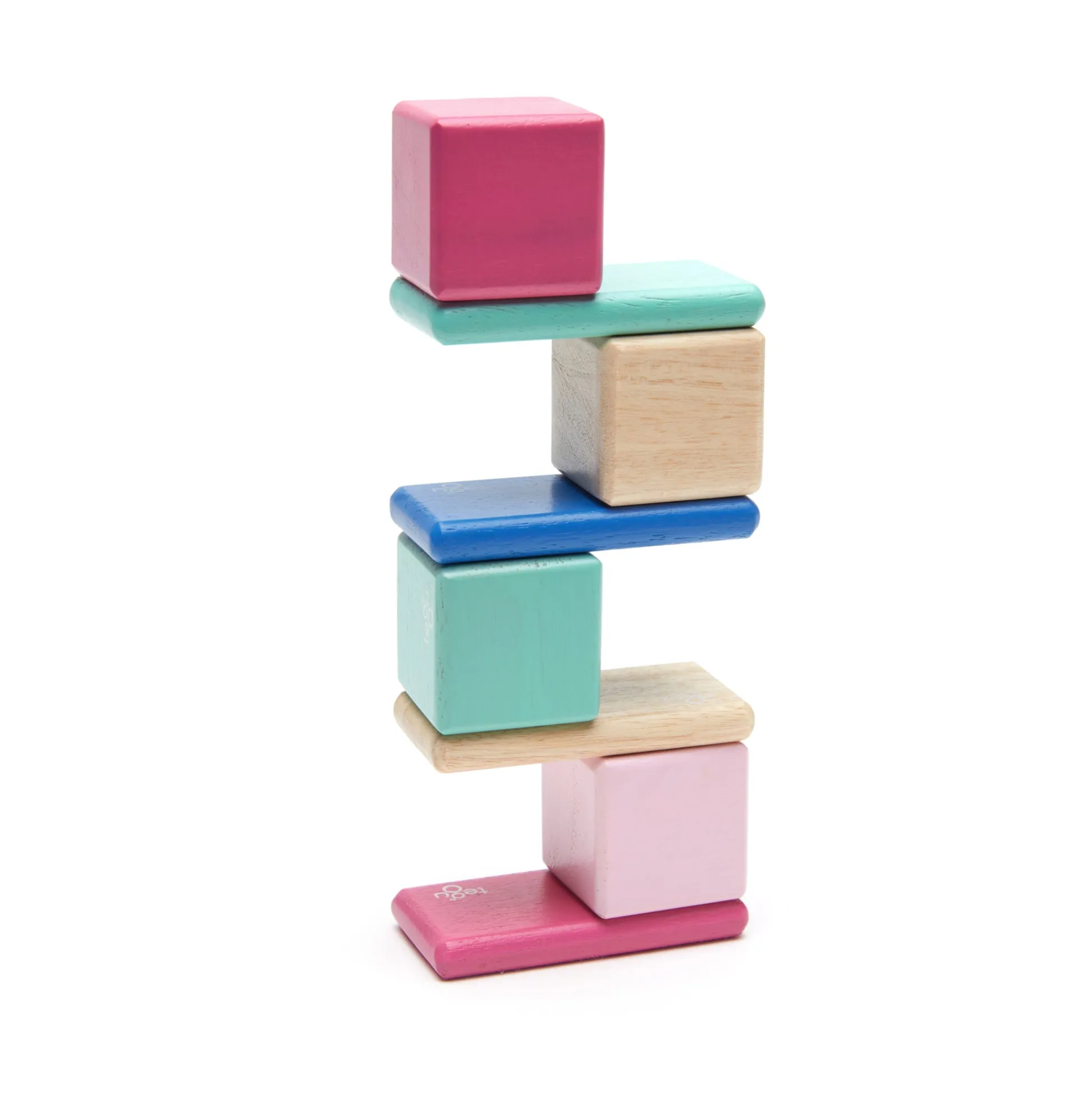 Educators Resource Tegu Magnetic Wooden Blocks, 8-Piece Pocket Pouch - Blossom* Magnetic Tiles & Building Sets