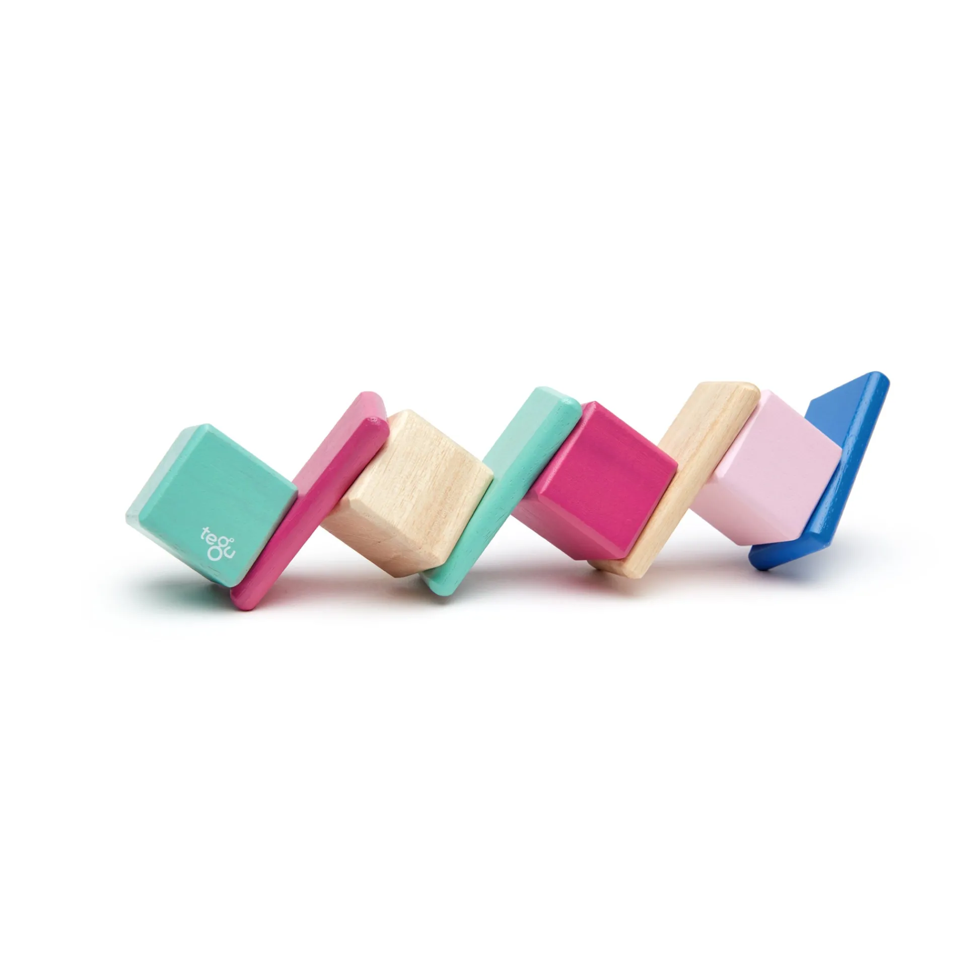 Educators Resource Tegu Magnetic Wooden Blocks, 8-Piece Pocket Pouch - Blossom* Magnetic Tiles & Building Sets
