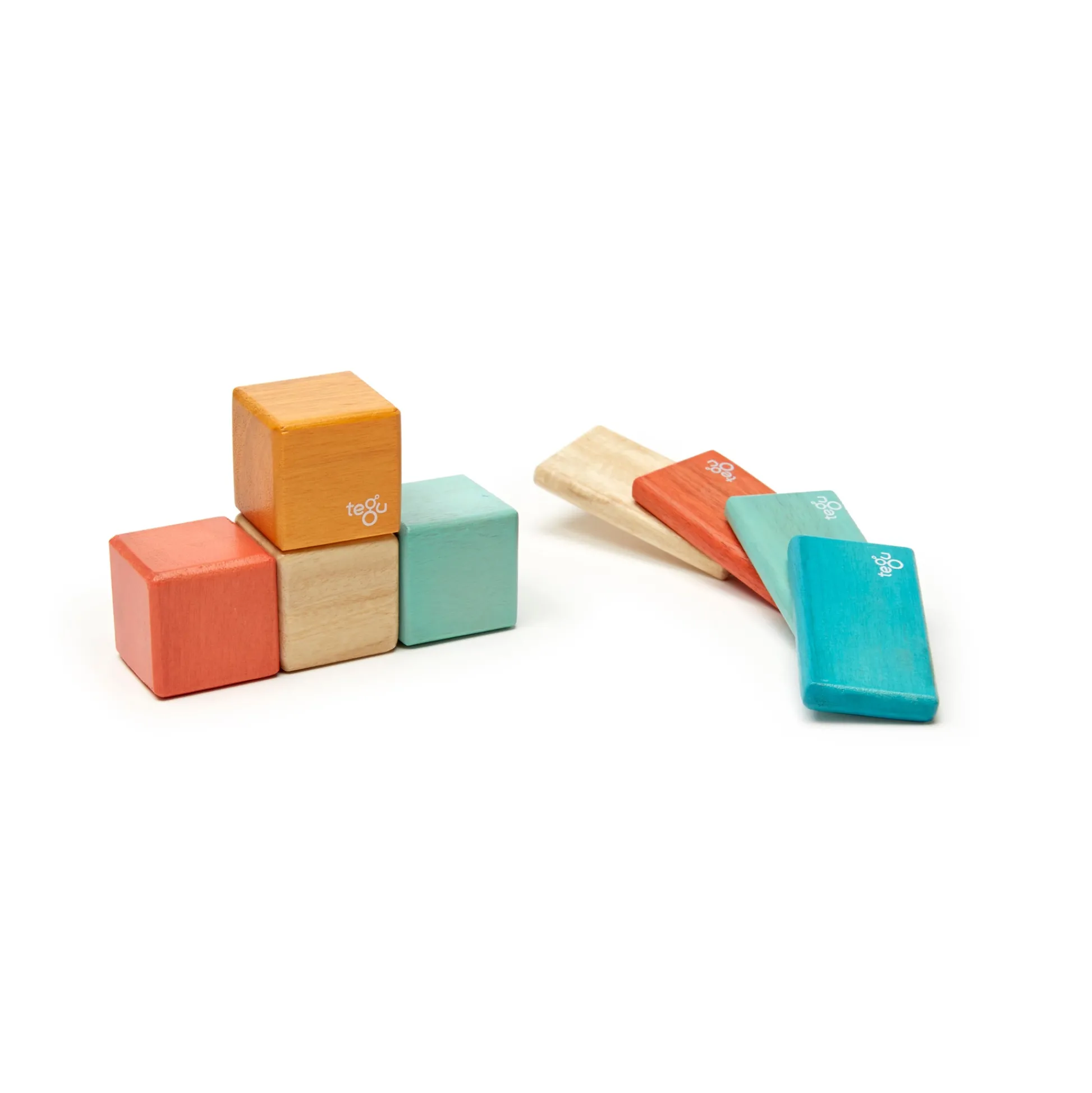 Educators Resource Tegu Magnetic Wooden Blocks, 8-Piece Pocket Pouch - Sunset* Magnetic Tiles & Building Sets