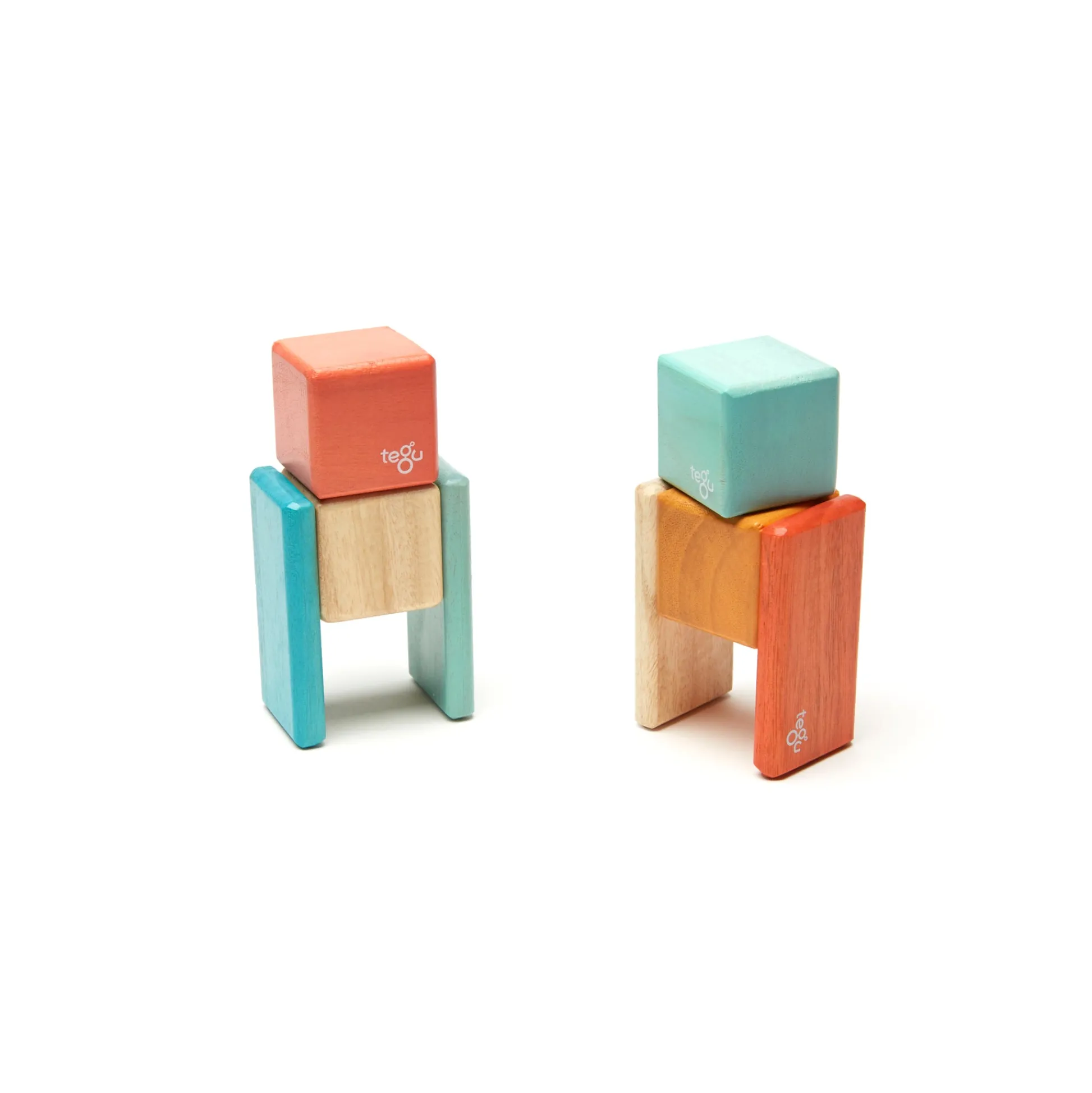 Educators Resource Tegu Magnetic Wooden Blocks, 8-Piece Pocket Pouch - Sunset* Magnetic Tiles & Building Sets