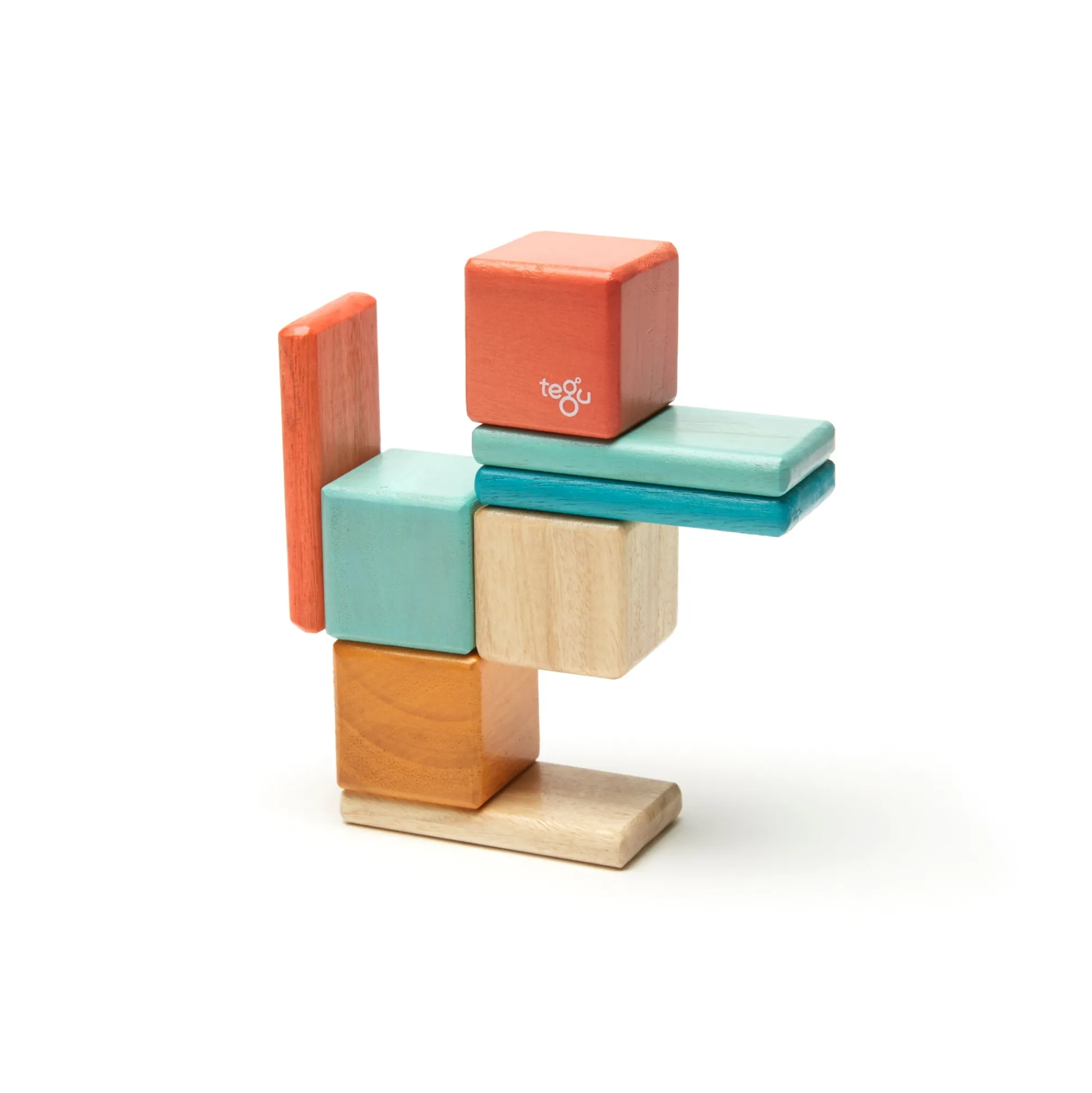 Educators Resource Tegu Magnetic Wooden Blocks, 8-Piece Pocket Pouch - Sunset* Magnetic Tiles & Building Sets