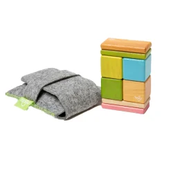Educators Resource Tegu 8-Piece Magnetic Wooden Block Set - Pocket Pouch, Tints* Magnetic Tiles & Building Sets