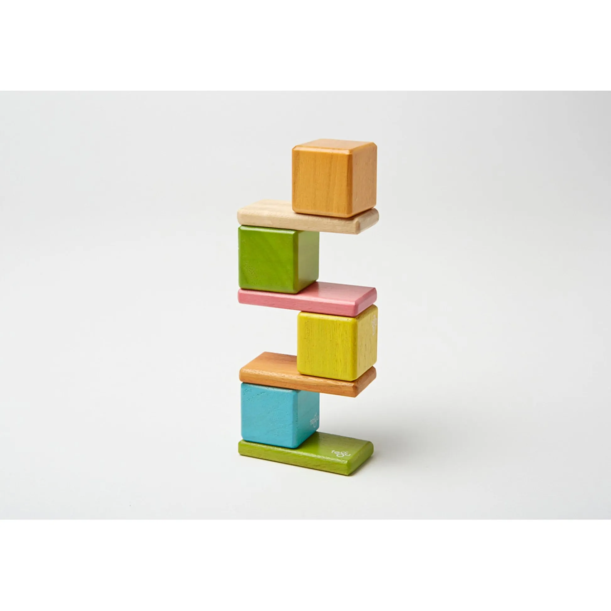 Educators Resource Tegu 8-Piece Magnetic Wooden Block Set - Pocket Pouch, Tints* Magnetic Tiles & Building Sets