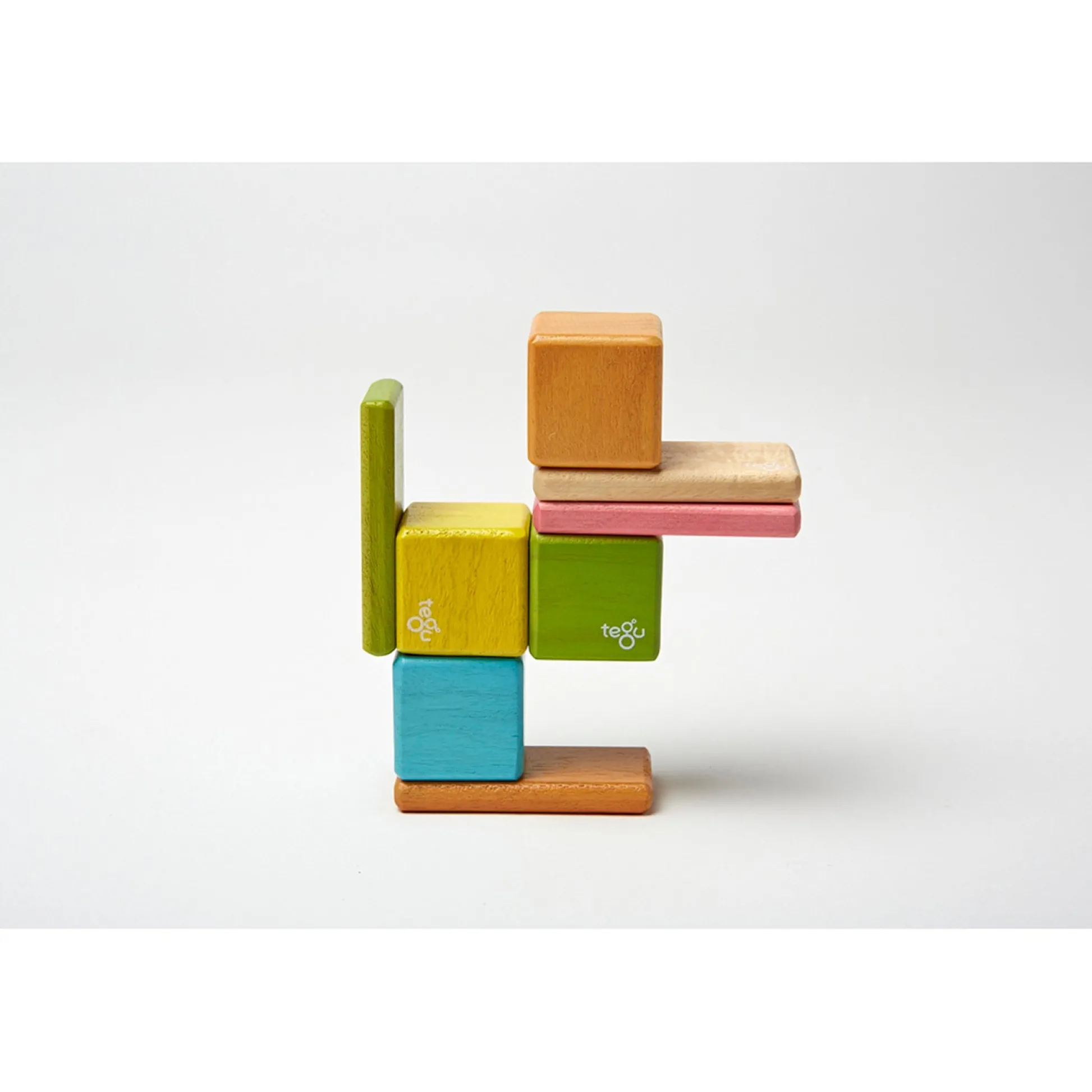 Educators Resource Tegu 8-Piece Magnetic Wooden Block Set - Pocket Pouch, Tints* Magnetic Tiles & Building Sets