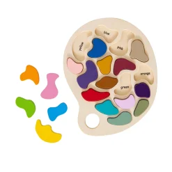 Educators Resource The Freckled Frog Colorful Artist Palette Wooden Puzzle - 19 pc* Puzzles|Drawing, Color & Painting