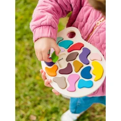 Educators Resource The Freckled Frog Colorful Artist Palette Wooden Puzzle - 19 pc* Puzzles|Drawing, Color & Painting