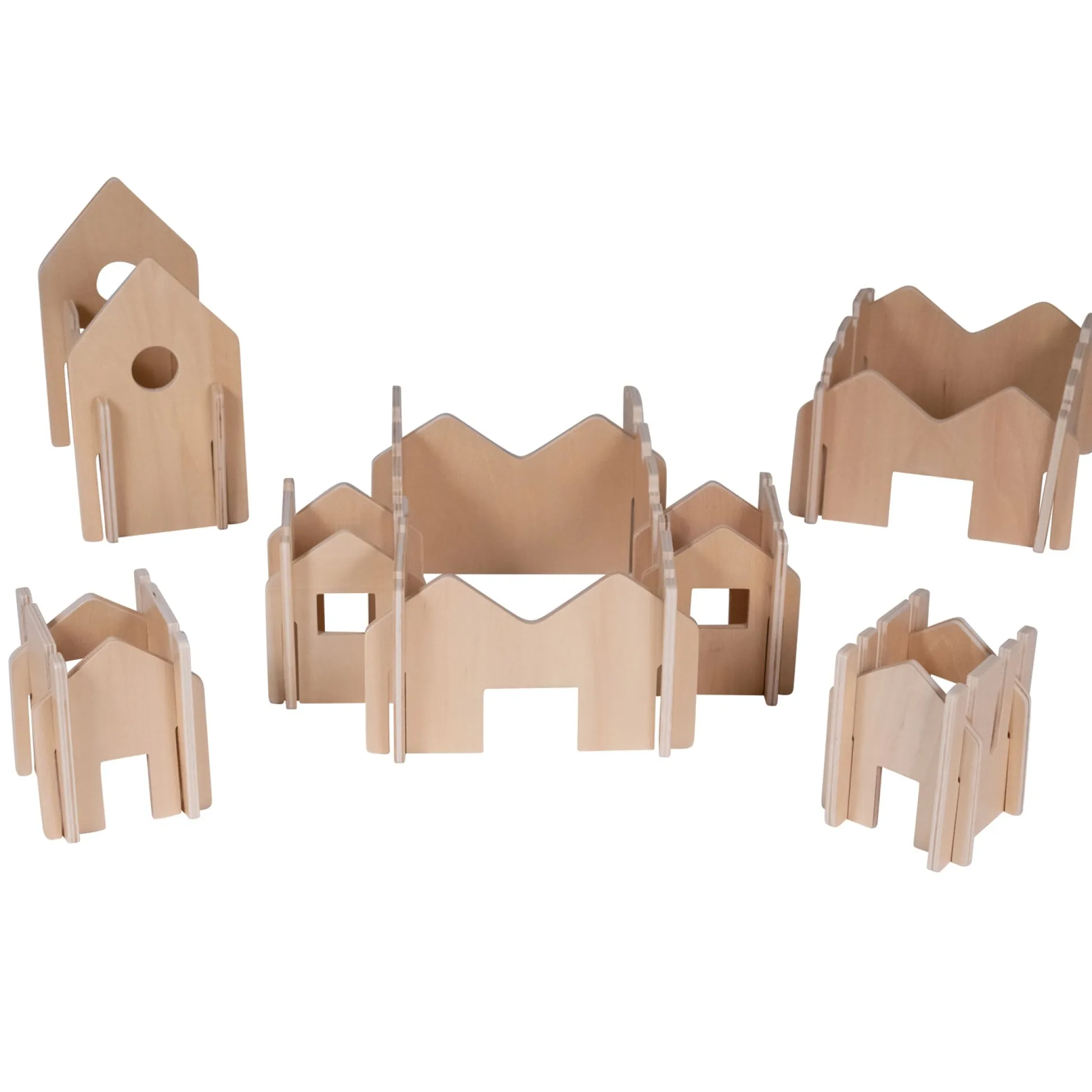 Educators Resource The Freckled Frog Happy Architect - Natural 28-Piece Wooden Building Set* Wood & Jumbo Blocks