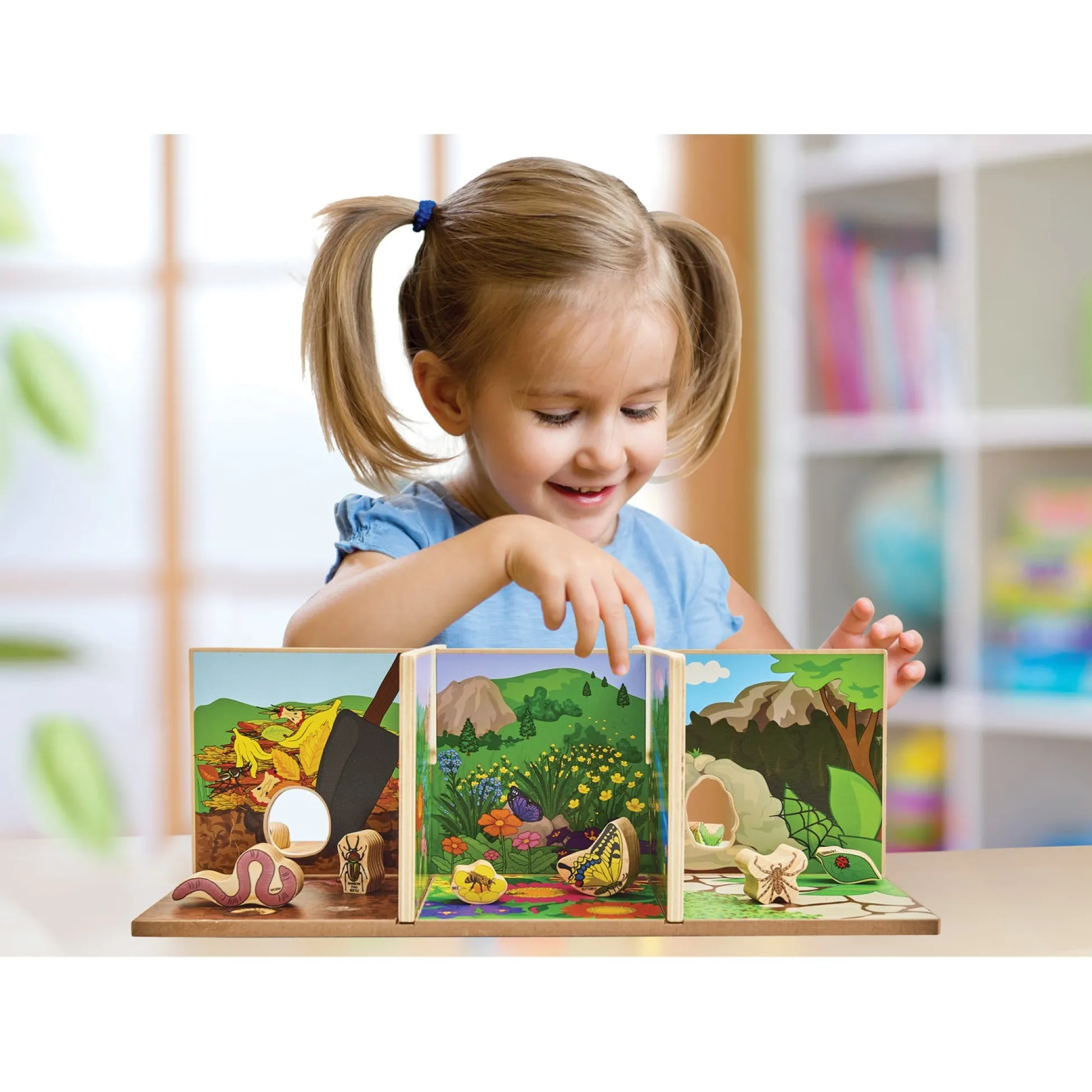 Educators Resource The Freckled Frog Minibeast Adventure Playset - Colorful Bug Blocks and Habitats - 15 Pieces* Preschool Building Sets & Blocks|Preschool Education Toys & Activities