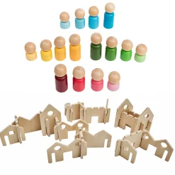 Educators Resource The Freckled Frog Rainbow Families & Architect Wooden Blocks Playset* Preschool Building Sets & Blocks|Preschool Education Toys & Activities