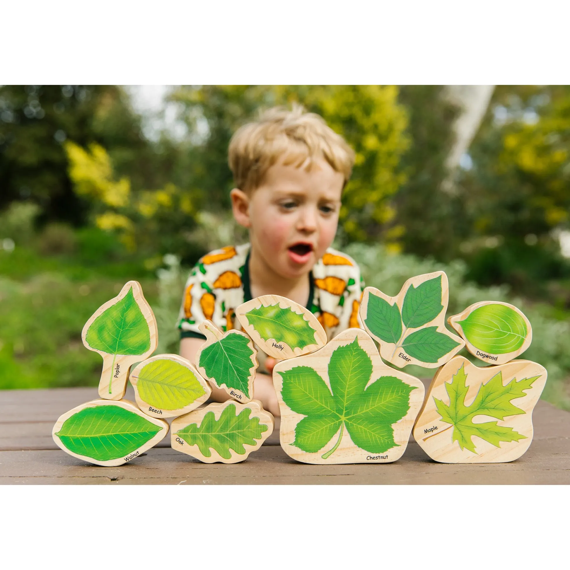 Educators Resource The Freckled Frog Stacking Leaves - Educational Wooden Block Set* Preschool Building Sets & Blocks|Preschool Education Toys & Activities