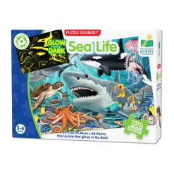 AreYouGame The Learning Journey Glow in the Dark Sea Life Floor Puzzle - 100 pc* Puzzles|Social & Emotional Skills