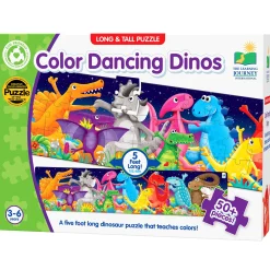 Educators Resource The Learning Journey Long & Tall Puzzles - Color Dancing Dinos - 51 pc* Puzzles|Social & Emotional Skills