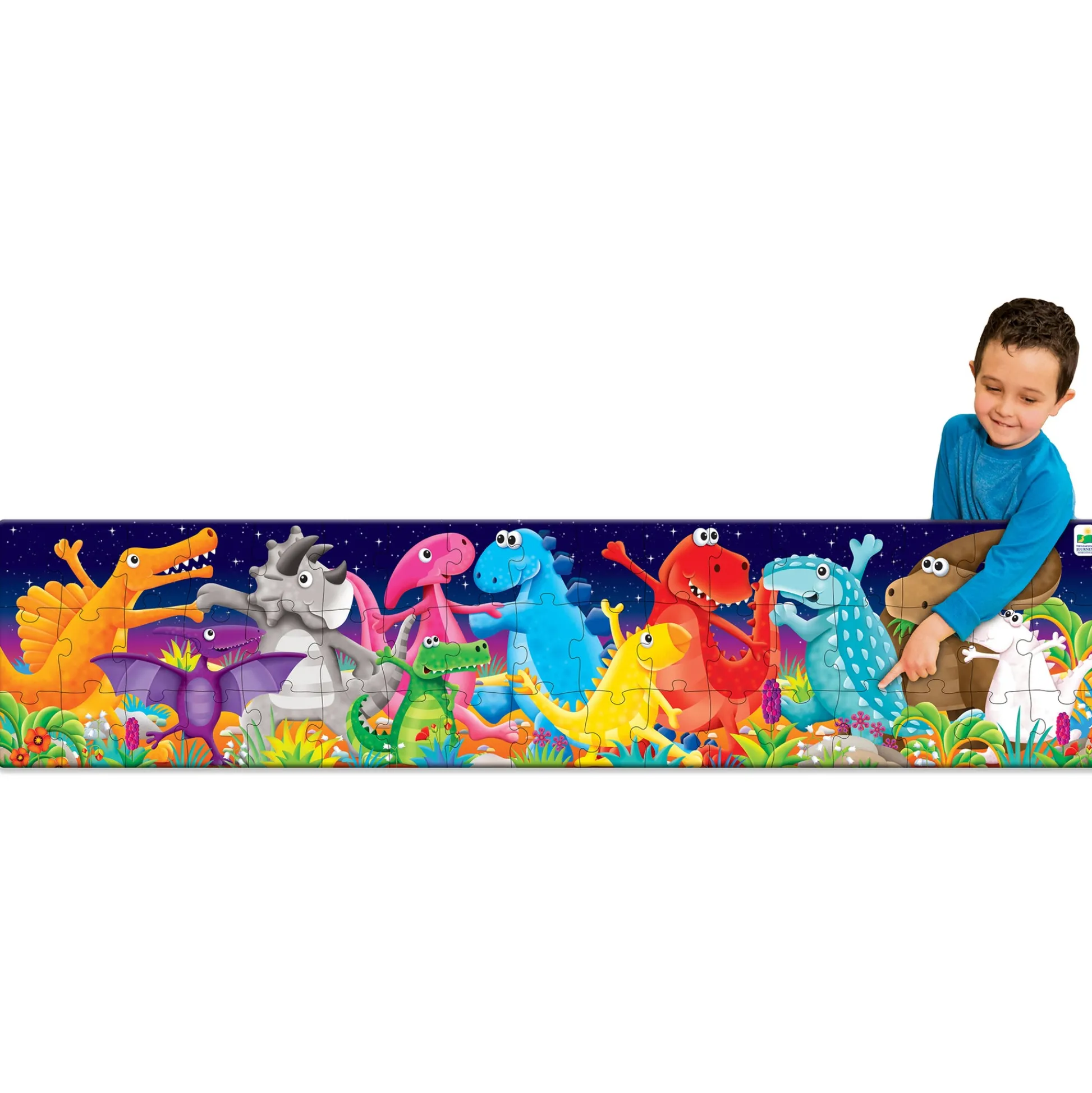 Educators Resource The Learning Journey Long & Tall Puzzles - Color Dancing Dinos - 51 pc* Puzzles|Social & Emotional Skills