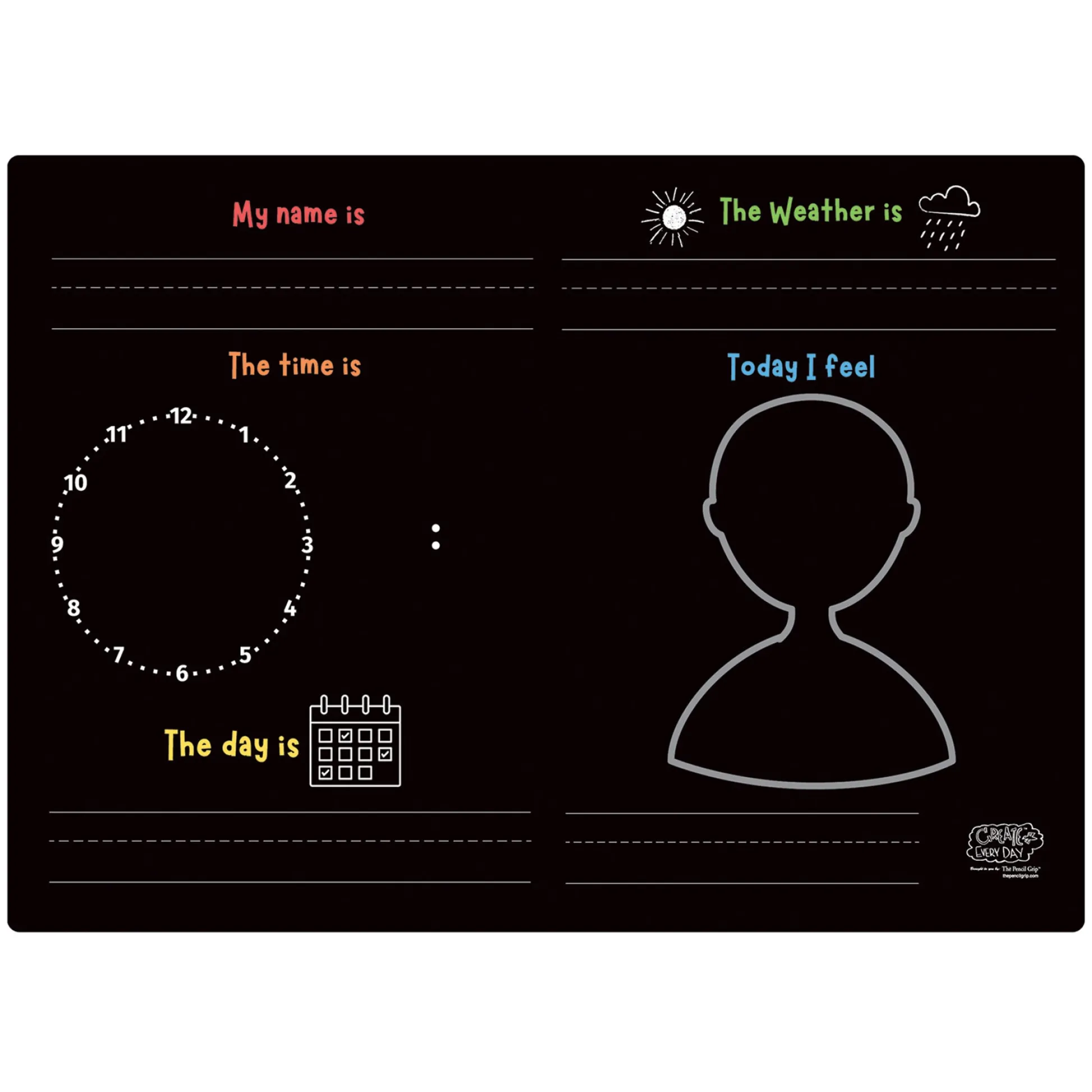 Educators Resource The Pencil Grip Activity Playmat - Reusable Drawing Mat - Pack of 6* Drawing, Color & Painting