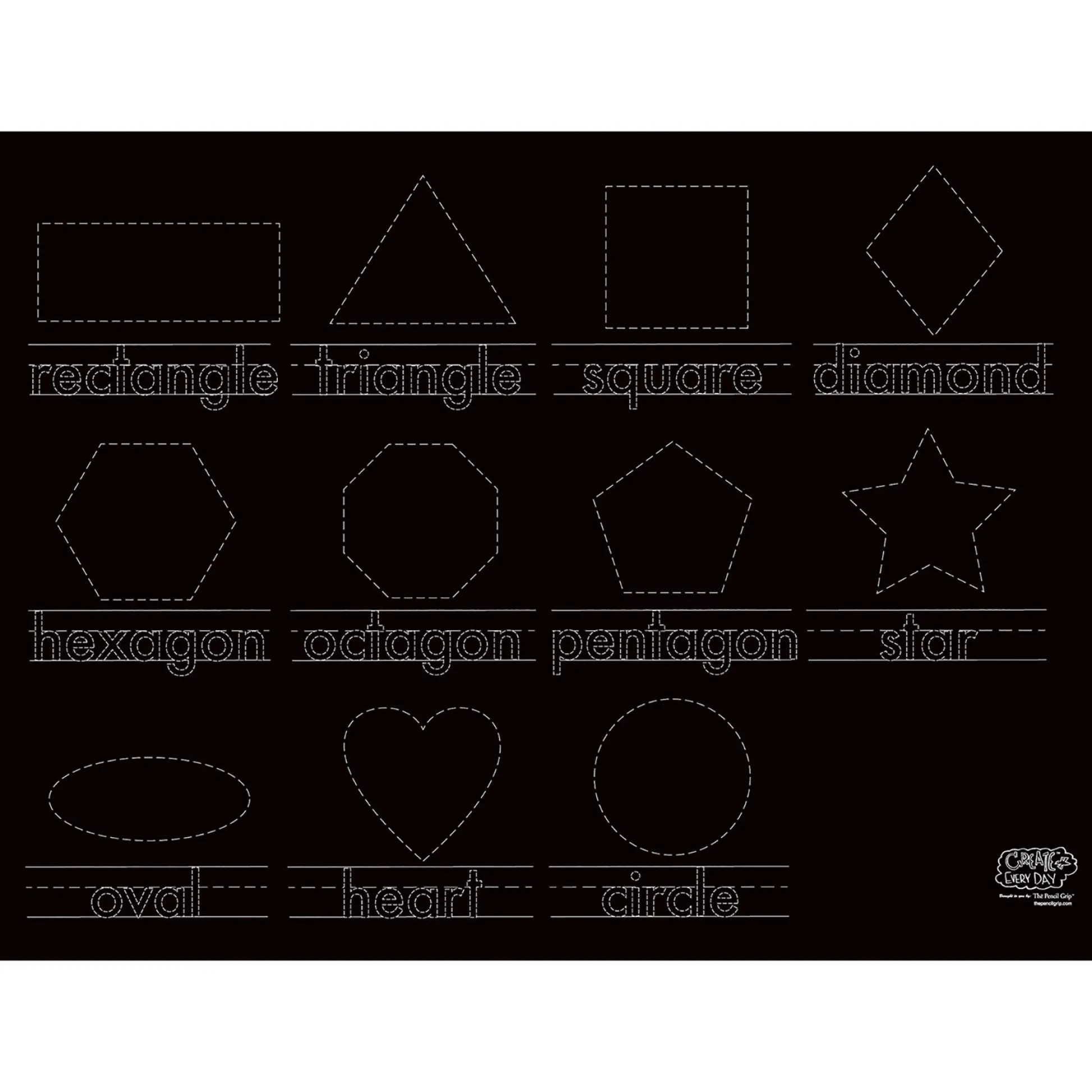 Educators Resource The Pencil Grip Double-Sided Activity Playmat - Numbers & Shapes, 6-Pack* Preschool Education Toys & Activities