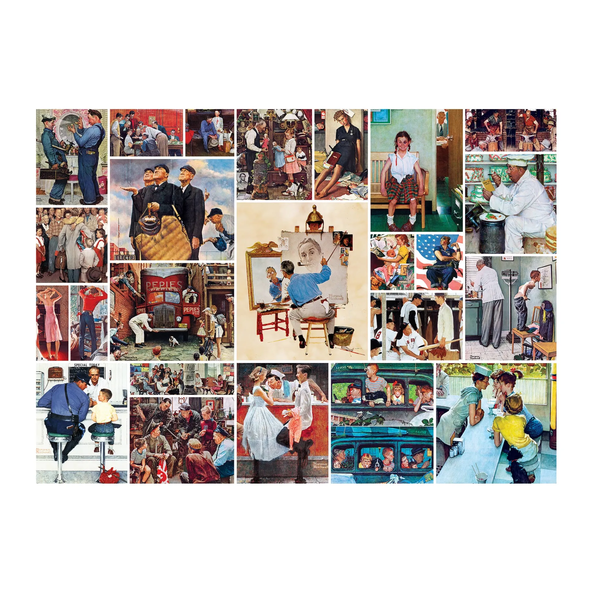 AreYouGame The Saturday Evening Post Norman Rockwell Collage Puzzle - 1000 pc* Puzzles